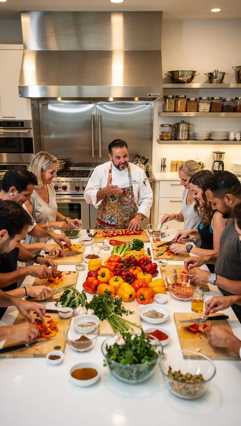 Édes paprika és zöldségjegyek harmóniája egy csészében.